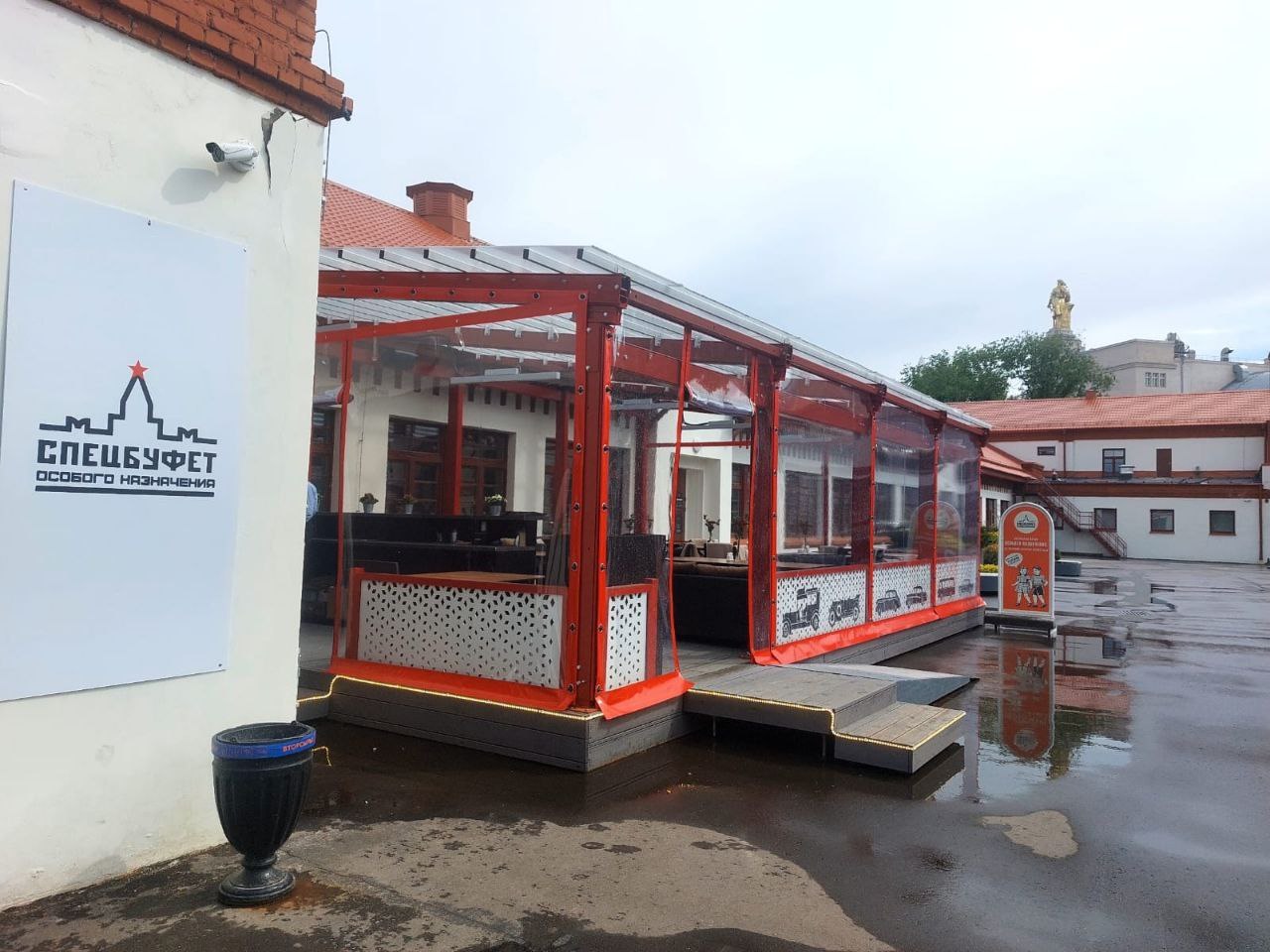 ПВХ шторы для летней террасы кафе в Люберцах